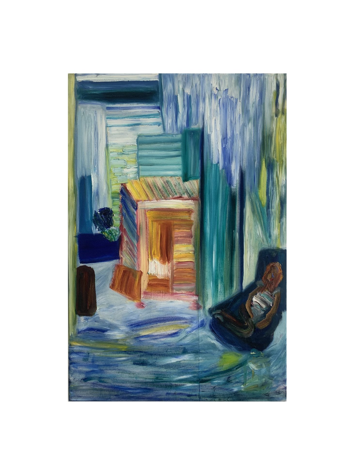 Emma, Blauer Sessel, 40×60 cm, 2018