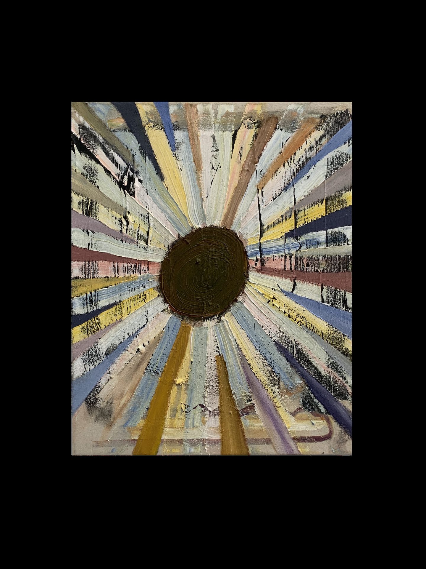 Goldene Sonne, 37×52 cm, Öl und Acryl auf Leinwand